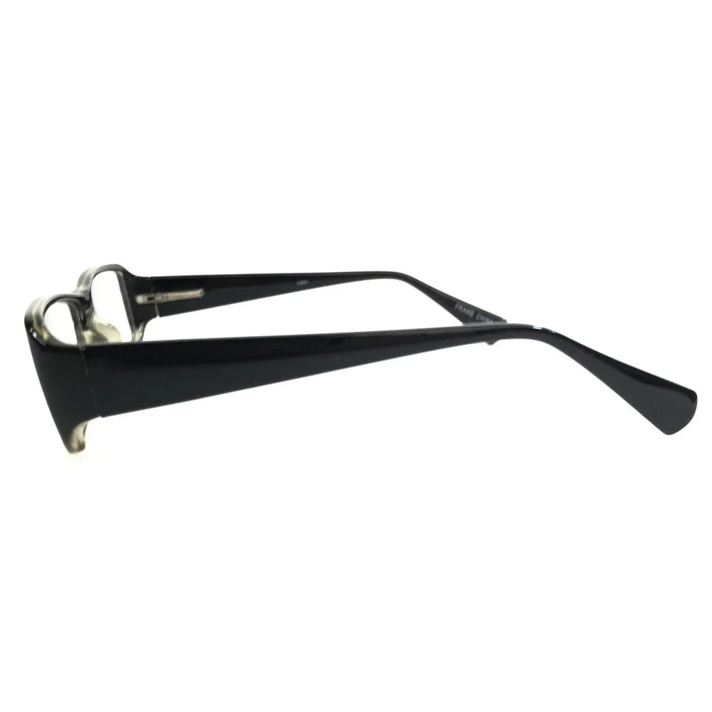 4U Eyeglasses Frames US61 BLACK/CRYSTAL Rectangle Full Rim 55-17-140